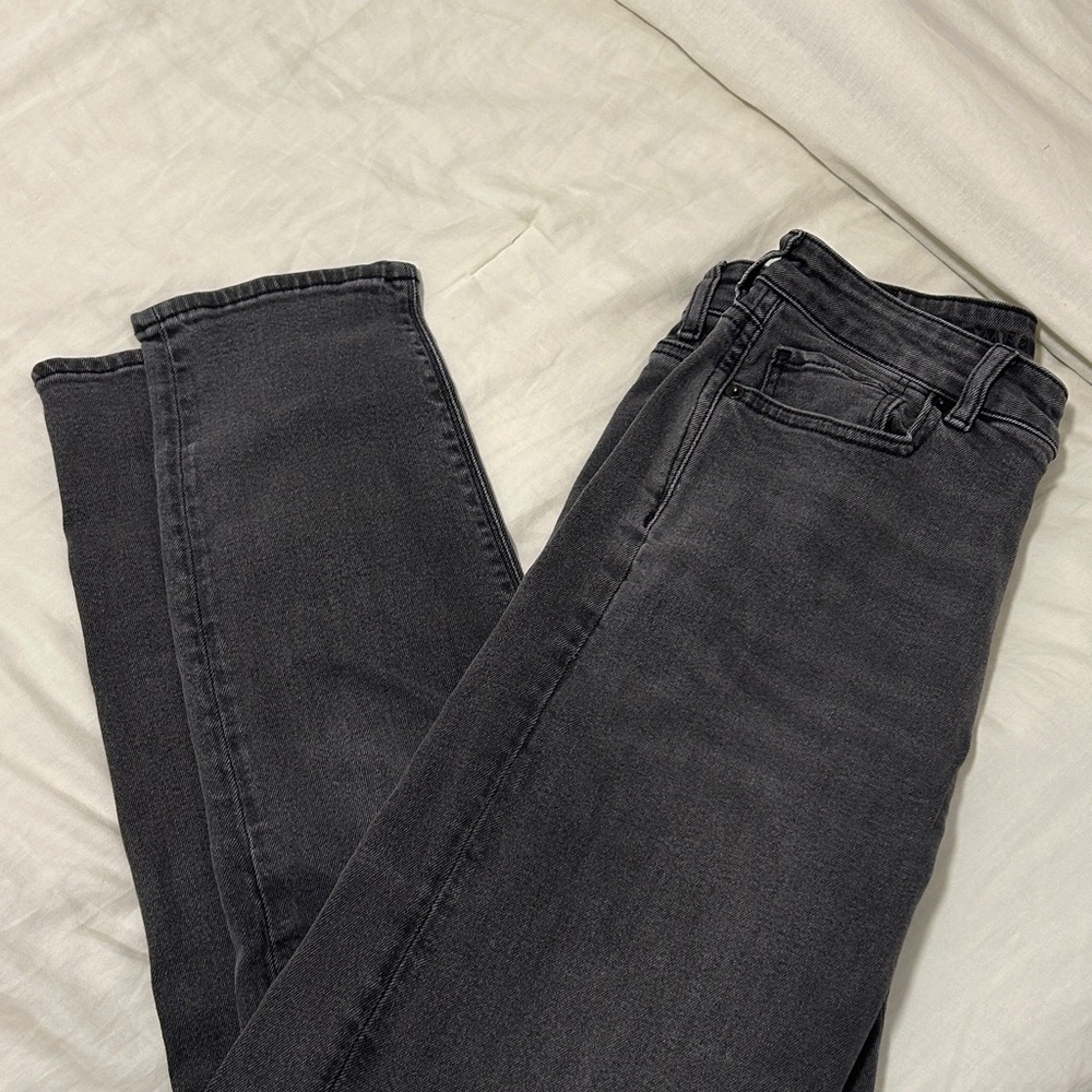 American Eagle Outfitters Women's Dark Gray Straight Leg Jeans